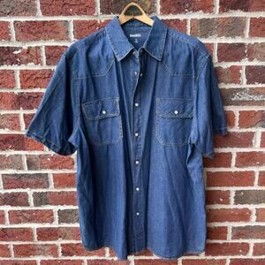 King Size Mens Denim Snap Down Shirt Size XL
